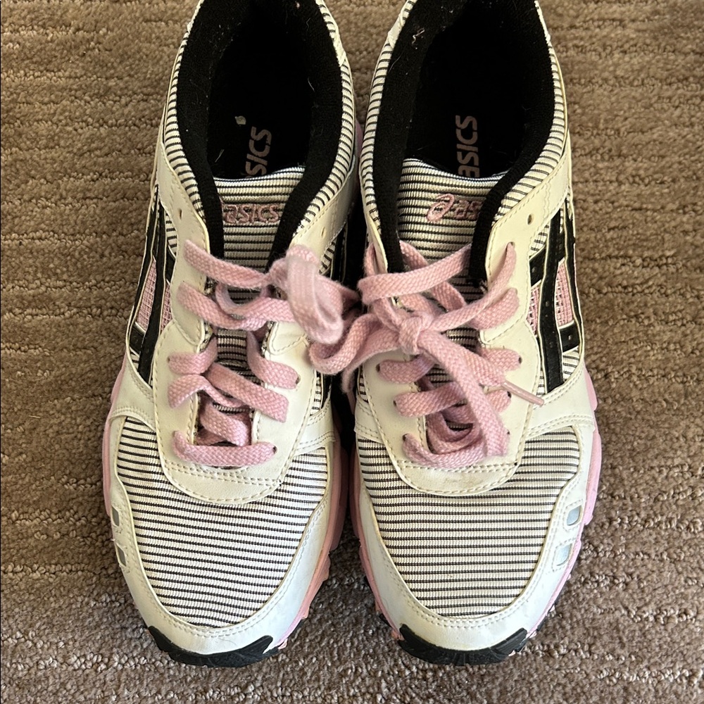 Asics White and Pink Women's Athletic Shoes